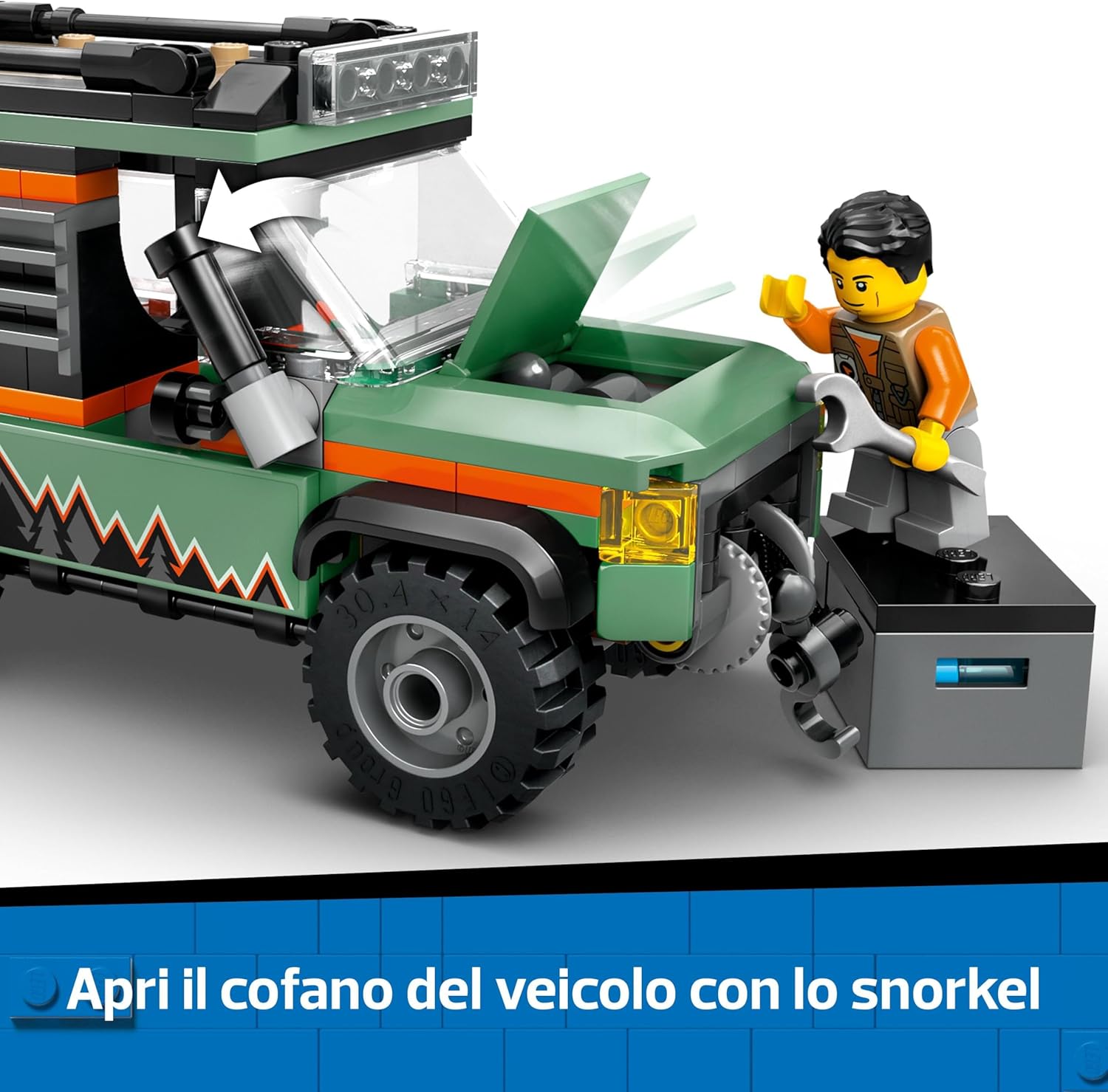 LEGO City Fuoristrada di Montagna 4x4 - Set con Jeep Giocattolo da Costruire, Giochi per Bambini e Bambine da 6 Anni in su, Idea Regalo per Compleanni e Festività con una Minifigure e Accessori, 60447