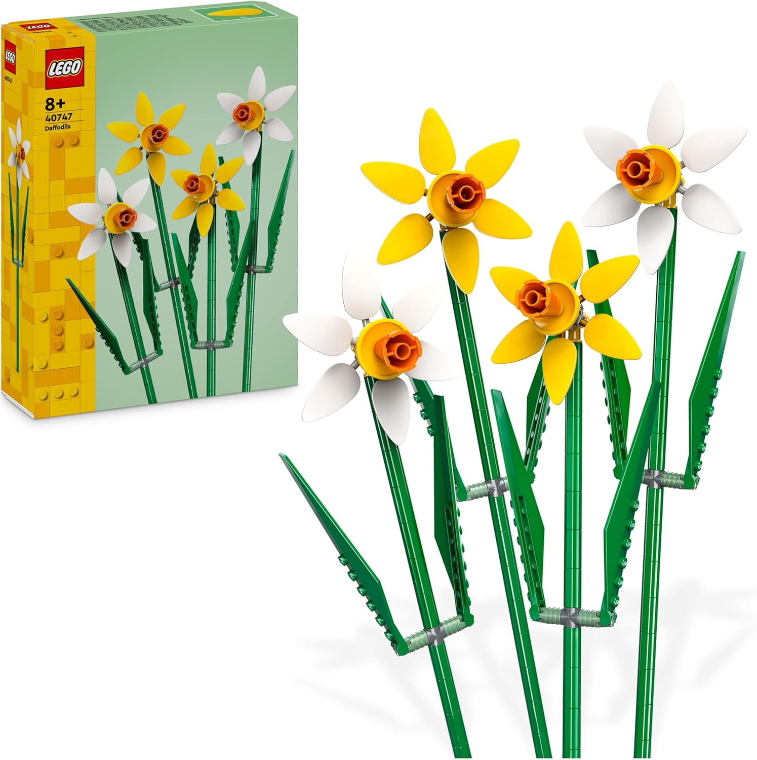 LEGO Botanicals Narcisi - Set di Fiori Finti per Bambine e Bambini 8+ Anni, Costruisci ed Esponi un Bouquet come Decorazione di Casa, Regalo per Donna, Uomo, Ragazza o Ragazzo