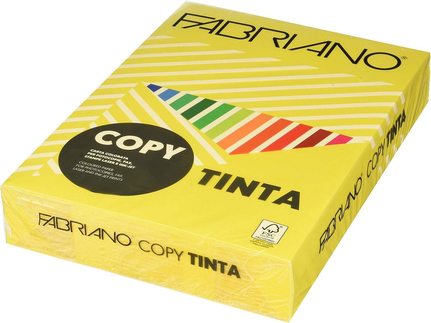 Fabriano Confezione di carta colorata, 100 fogli, formato A4, 200g, 21x29.7cm