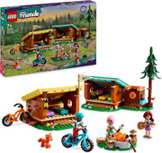 LEGO Friends Cabine Relax al Campo Avventure, Giochi Educativi per Bambine e Bambini da 7 Anni, Campeggio Giocattolo da Costruire con 3 Personaggi, 2 Mountain Bike e una Volpe, Idee Regalo 42624