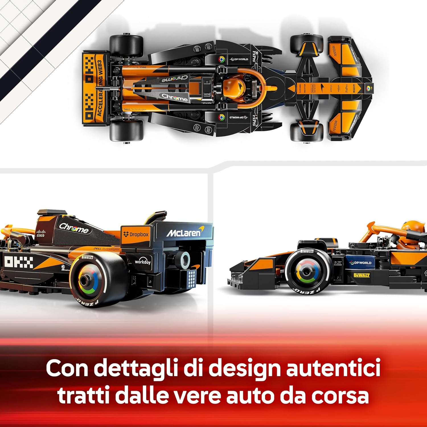 LEGO Speed Champions Auto da Corsa McLaren F1 Team MCL38 Macchina Giocattolo da Collezione con Minifigure del Pilota, Modello per Bambini e Bambine da 10 Anni o per Adulti Fan della Formula 1 77251
