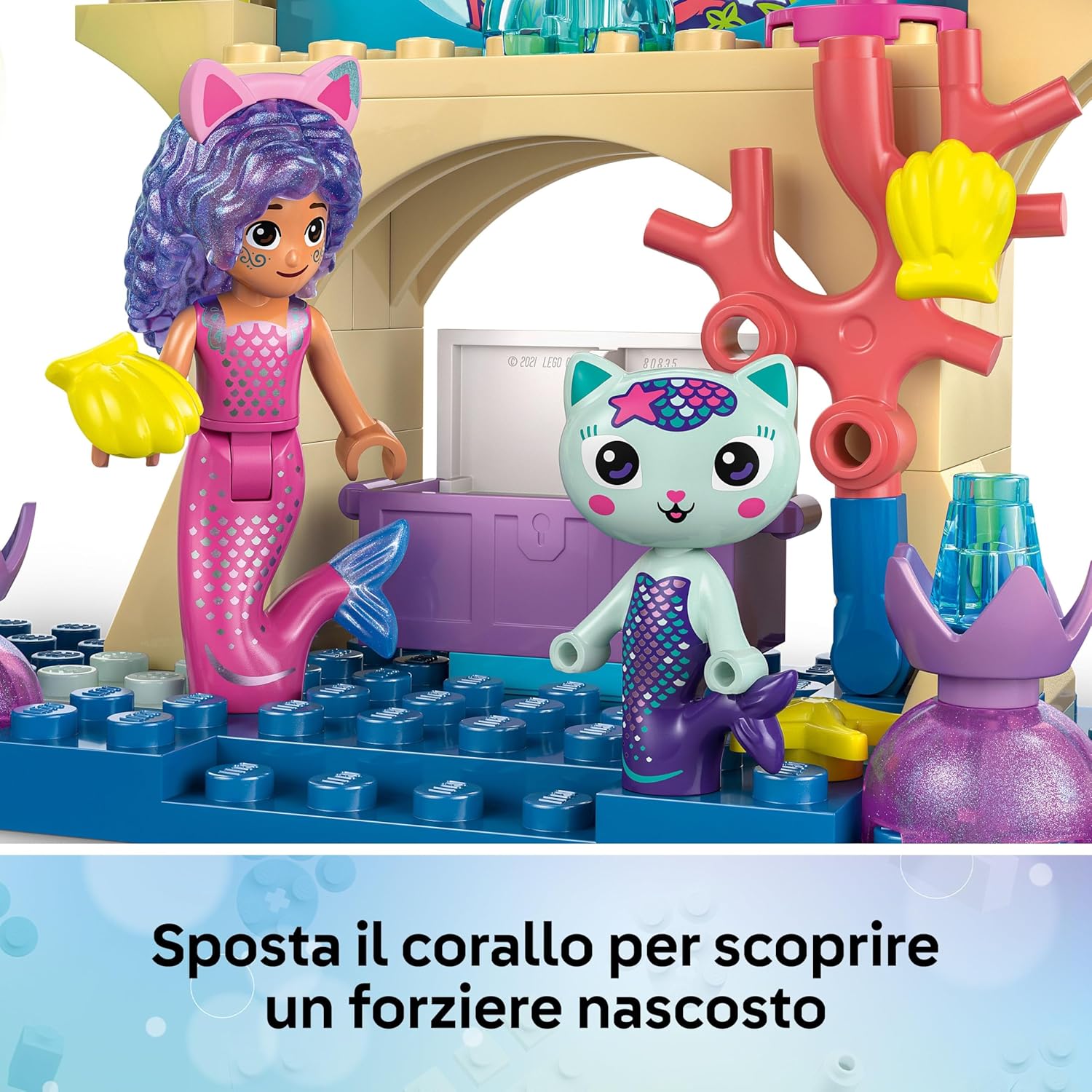LEGO Gabby's Dollhouse Avventura nell’Acquario di Gabby Sirena - Giocattolo con Mini Bambolina di Gabby, Figura di Siregatta, e Accessori - Regalo per Bambine da 4 Anni in su e Fan del Film - 11204