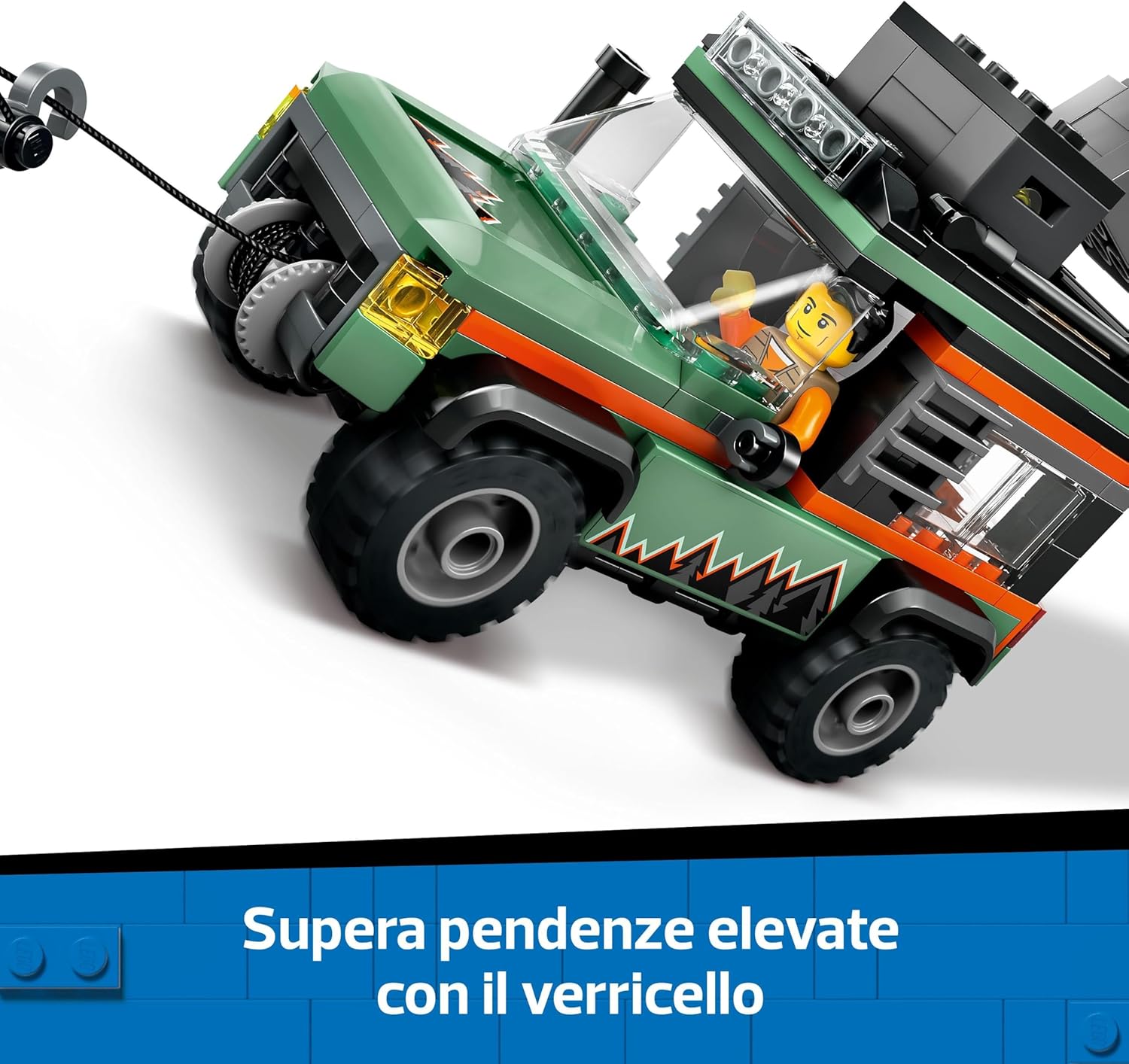 LEGO City Fuoristrada di Montagna 4x4 - Set con Jeep Giocattolo da Costruire, Giochi per Bambini e Bambine da 6 Anni in su, Idea Regalo per Compleanni e Festività con una Minifigure e Accessori, 60447