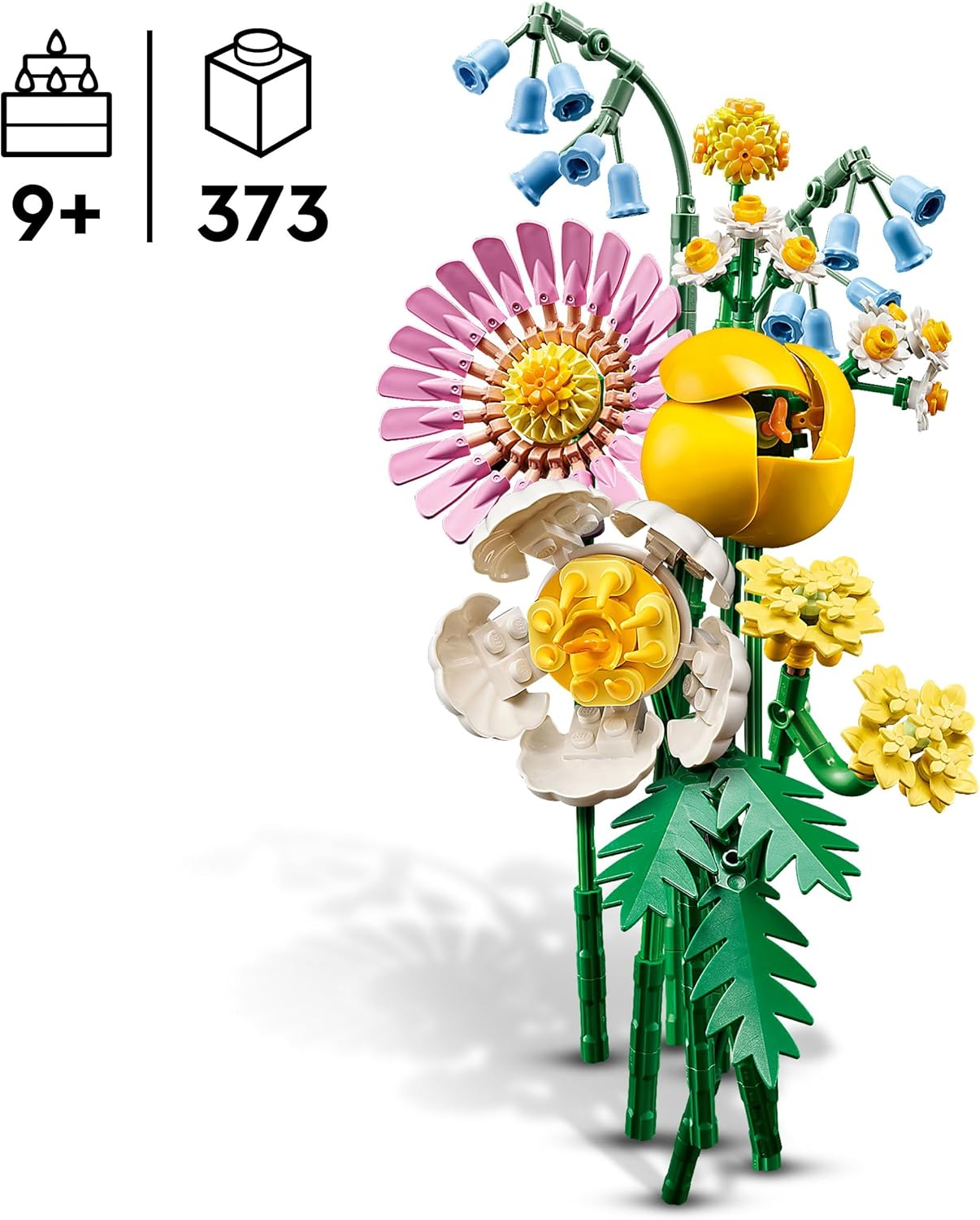 LEGO Botanicals Bouquet di Fiori Estivi con Campanule, Rosa, Tulipano e Altri Fiori Finti - Decorazione Floreale di Casa - Gioco di Natale per Bambine da 9 Anni in su - Regalo di Compleanno - 10347