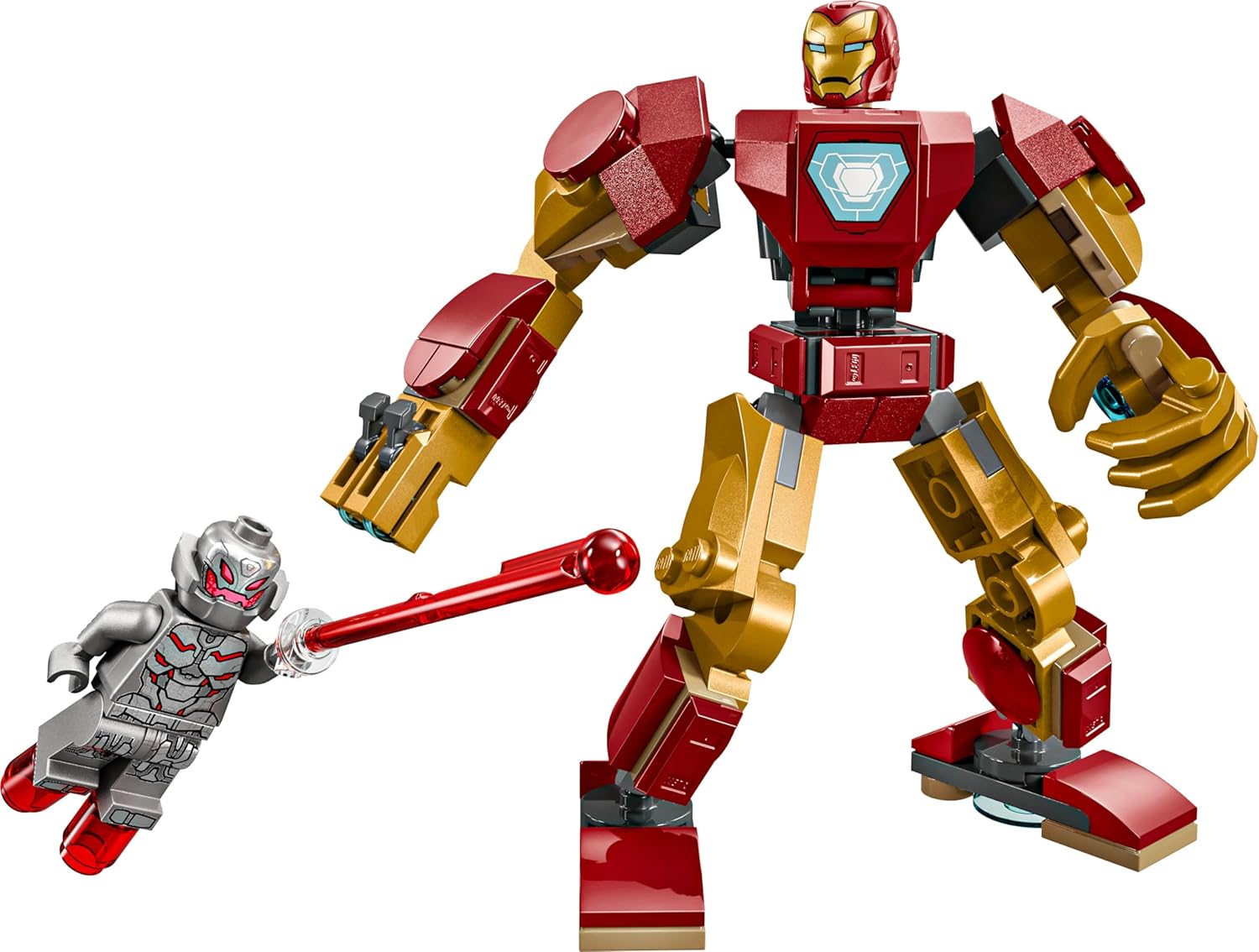 LEGO | Marvel Mech di Iron Man Contro Ultron - Action Figure Giocattolo Snodabile da Costruire con 2 Minifigure, Gioco per Bambini e Bambine da 6 Anni in su Fan dei Supereroi, Idea Regalo 76307