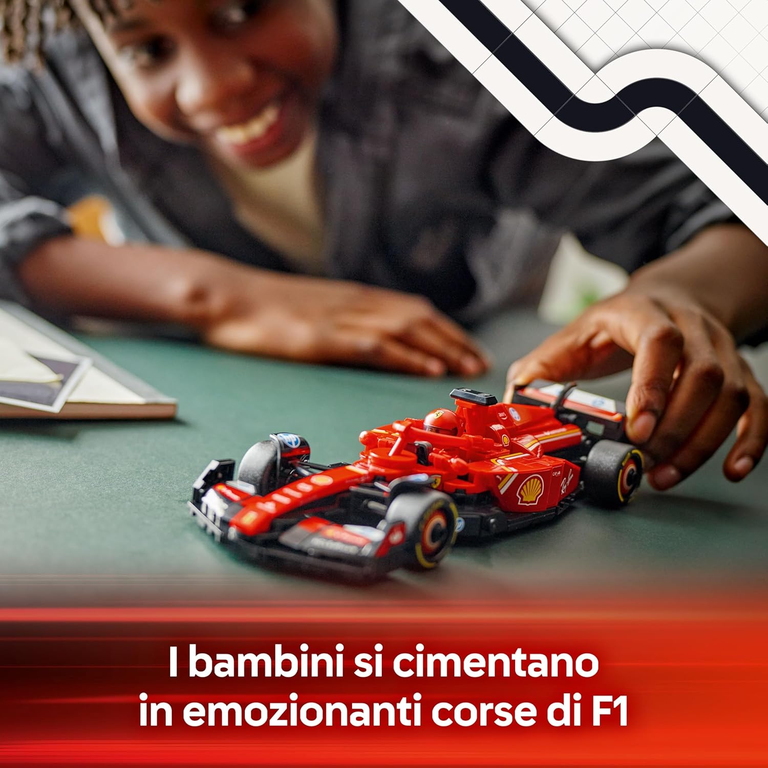 LEGO Speed Champions Auto da Corsa Ferrari F1 SF-24 - Giocattolo da Collezione con Minifigure Formula 1 - Giochi di Natale per Bambini da 10 Anni o per Adulti Fan degli Sport Automobilistici 77242