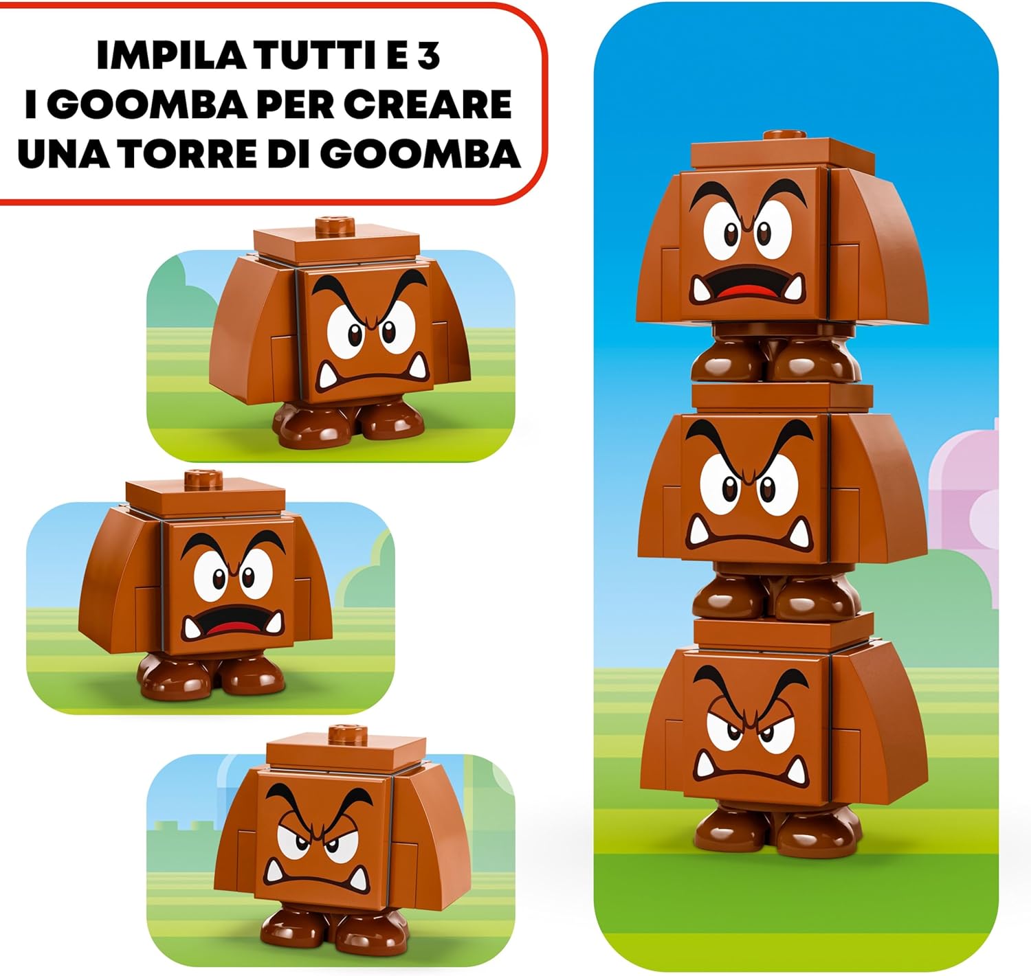 LEGO Super Mario Parco Giochi dei Goomba, Set Nintendo da Collezione per Bambini, Bambine e Fan da 7 Anni in su con 3 Personaggi, Albero e Altalena Giocattolo da Costruire, Idea Regalo 71433