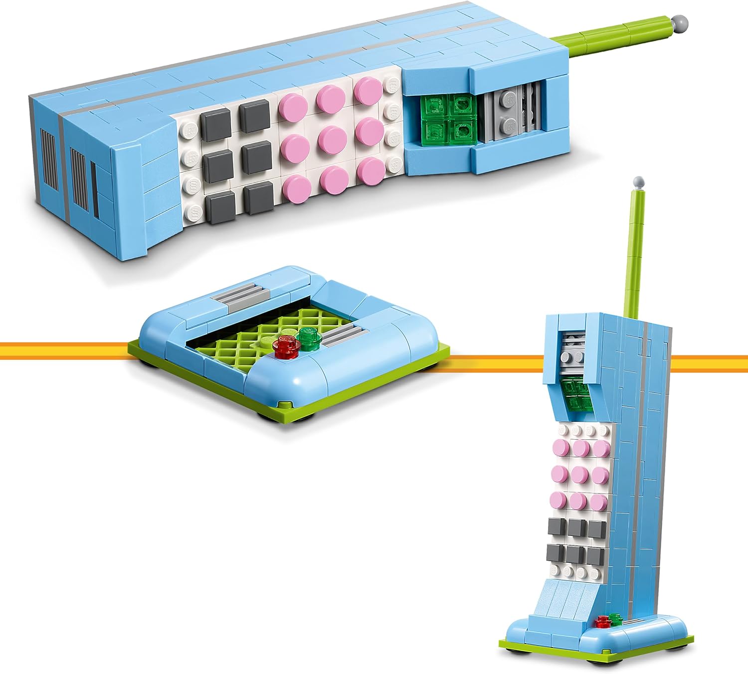 LEGO Creator 3in1 Telefono Retrò con Disco di Selezione Rotante - Si Trasforma in un Modello Anni '80 o in 2 Telefoni Cellulari Anni 2000 - Regalo Creativo per Bambine e Bambini da 8 Anni - 31174