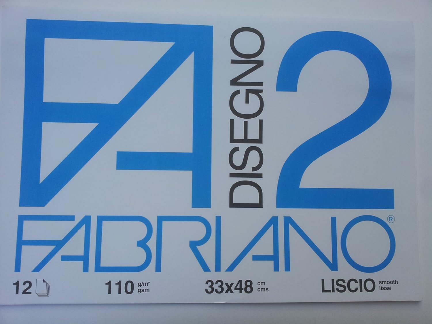 Fabriano  Disegno Set 12 Fogli, 33 x 48 cm, 110 g/mq