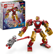 LEGO | Marvel Mech di Iron Man Contro Ultron - Action Figure Giocattolo Snodabile da Costruire con 2 Minifigure, Gioco per Bambini e Bambine da 6 Anni in su Fan dei Supereroi, Idea Regalo 76307