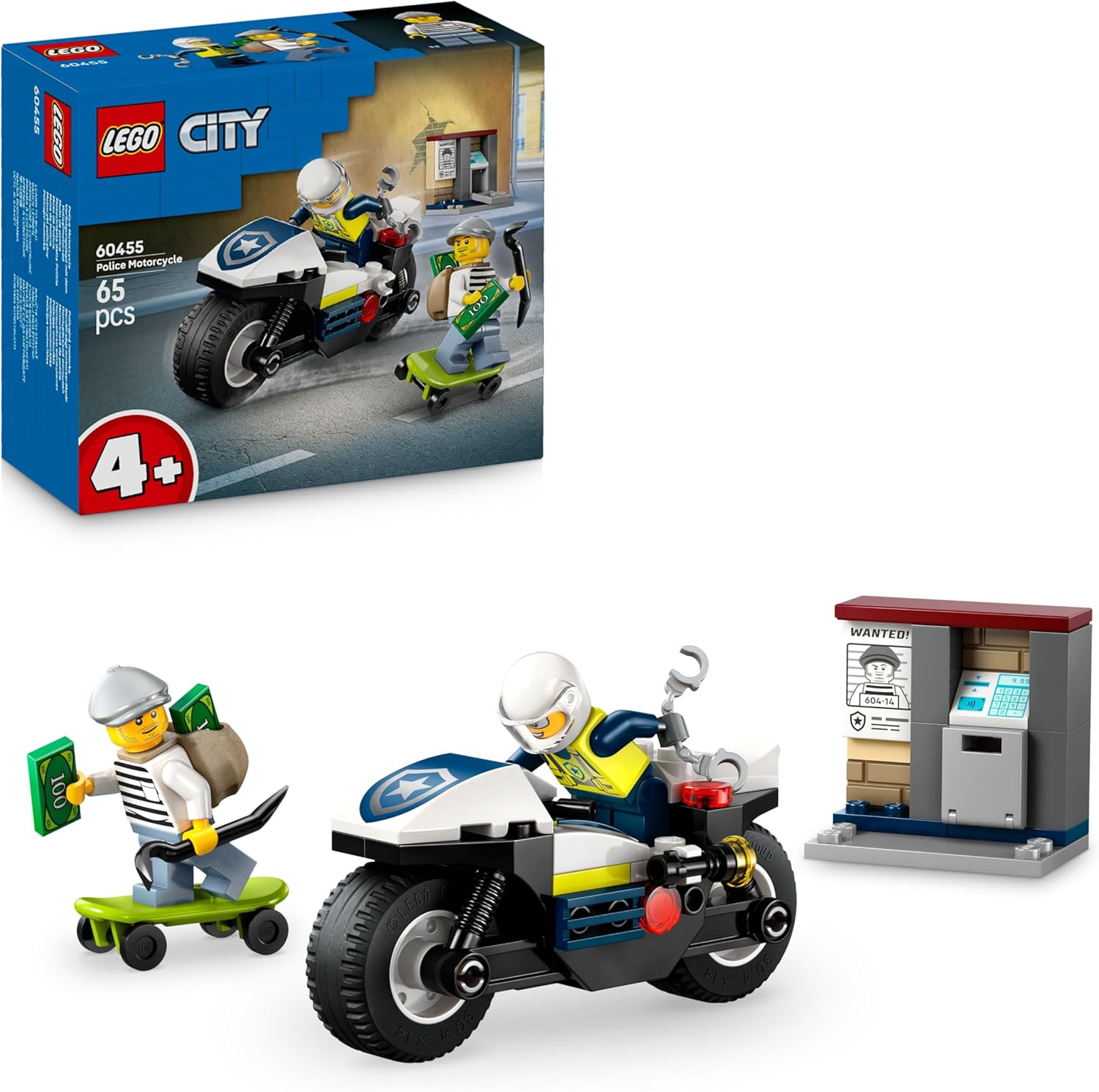 LEGO City Inseguimento della Moto della Polizia - Set con Motocicletta Giocattolo