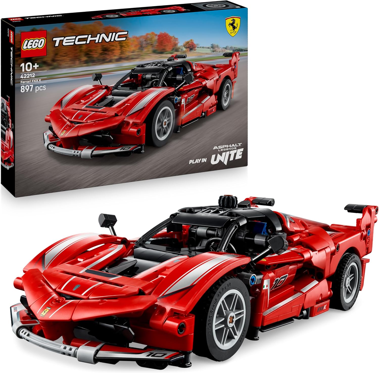 LEGO Technic Ferrari FXX K Macchina Giocattolo - Modello di Auto da Corsa per il Gioco e l'Esposizione con Motore V12, Differenziale e Pistoni Mobili - Idea Regalo per Bambini da 10 Anni - 42212