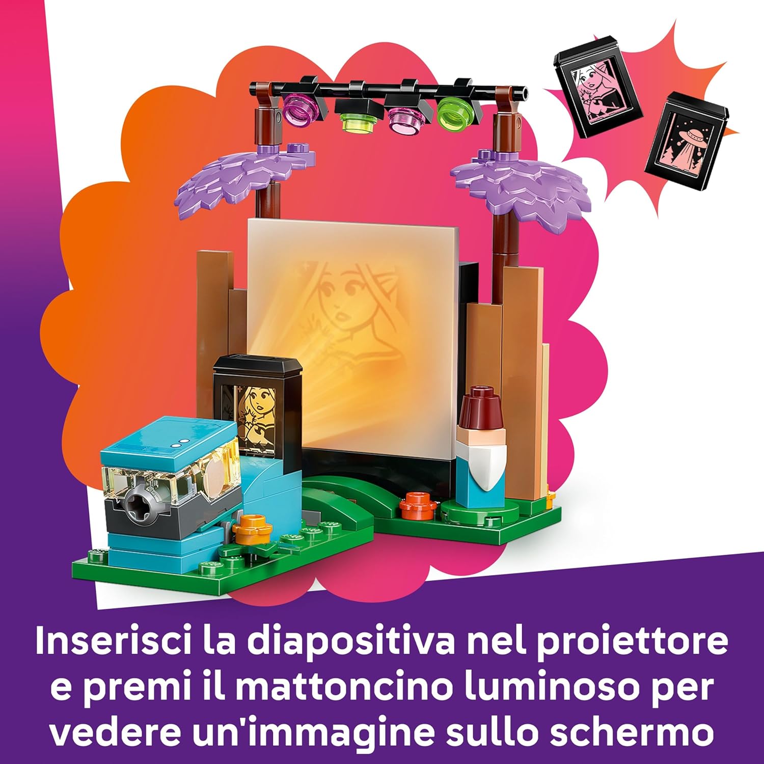 LEGO Friends Movie Night dell’Amicizia Giochi per Bambine da 6 Anni in su - Include 2 Mini Bamboline, uno Schermo e un Proiettore con Mattoncino Luminoso - Set di Costruzioni Creative - 42642