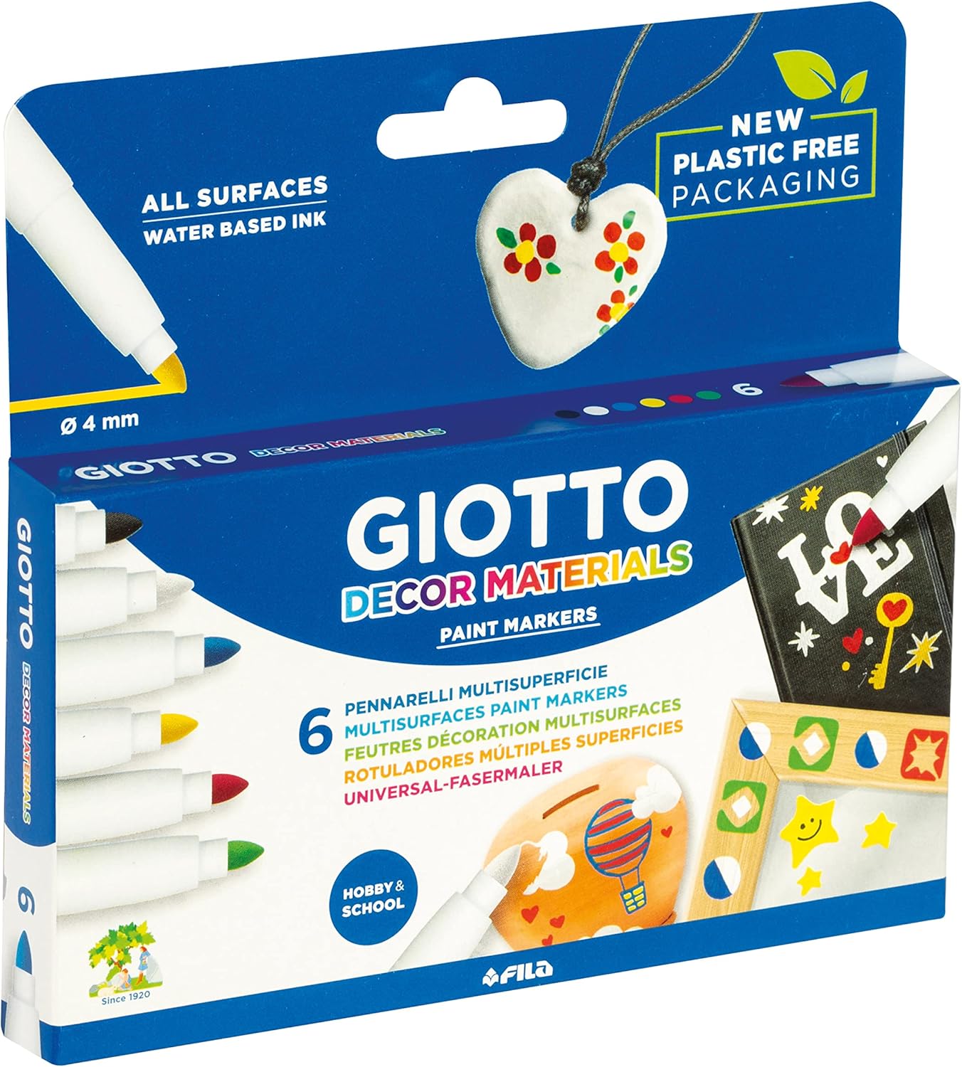 Giotto Decor Materials Pennarelli Multisuperficie in ast. da 6 pz
