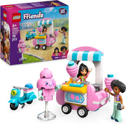 LEGO Friends Bancarella di Zucchero Filato e Scooter, Giochi di Ruolo Creativi per Bambine da 6 Anni con Mini Bamboline di Liann e Jamila, Veicolo, Carrello con Ruote e Cibo Giocattolo 42643