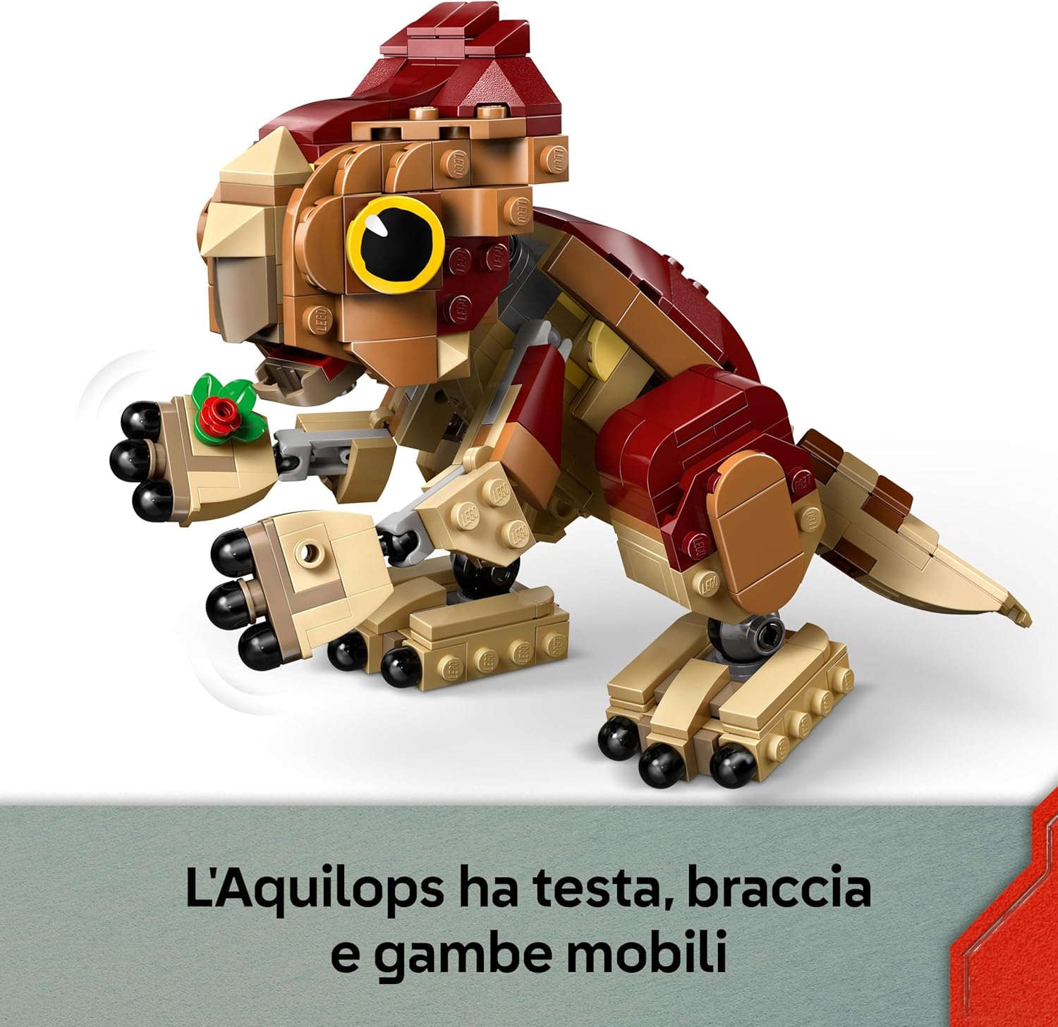 LEGO Jurassic World Dinosauro cucciolo Dolores: Aquilops - Dinosauro Giocattolo da Esposizione e Gioco con Pianta di Fiori - Regalo per Bambini e Bambine da 7 Anni e Fan del Film La Rinascita - 76970