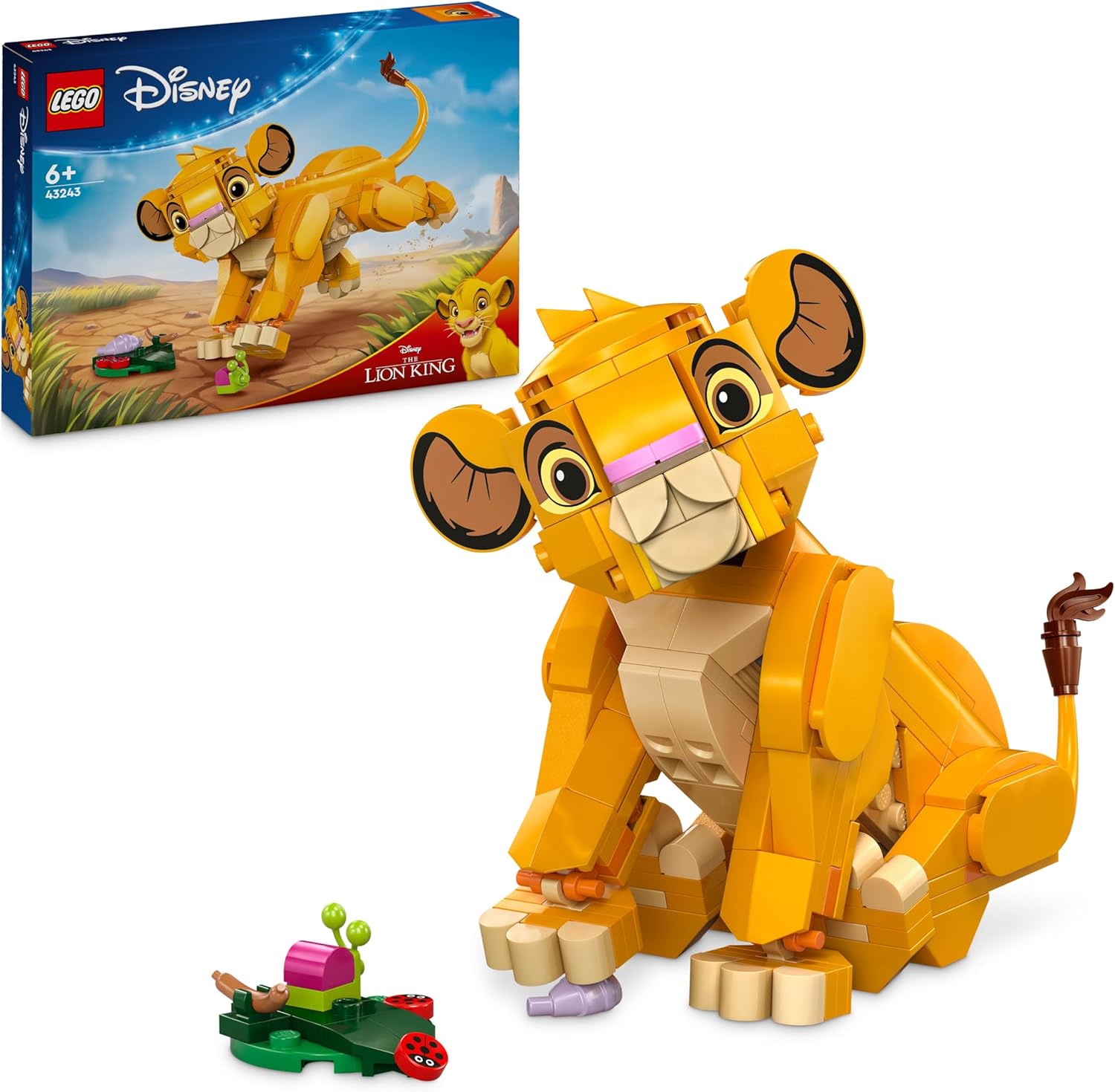 LEGO Disney Simba, il Cucciolo del Re Leone, Giochi di Fantasia per Bambine e Bambini da 6 Anni, Personaggio Giocattolo Costruibile con Parti Snodabili dal Film d'Animazione, Idea Regalo 43243