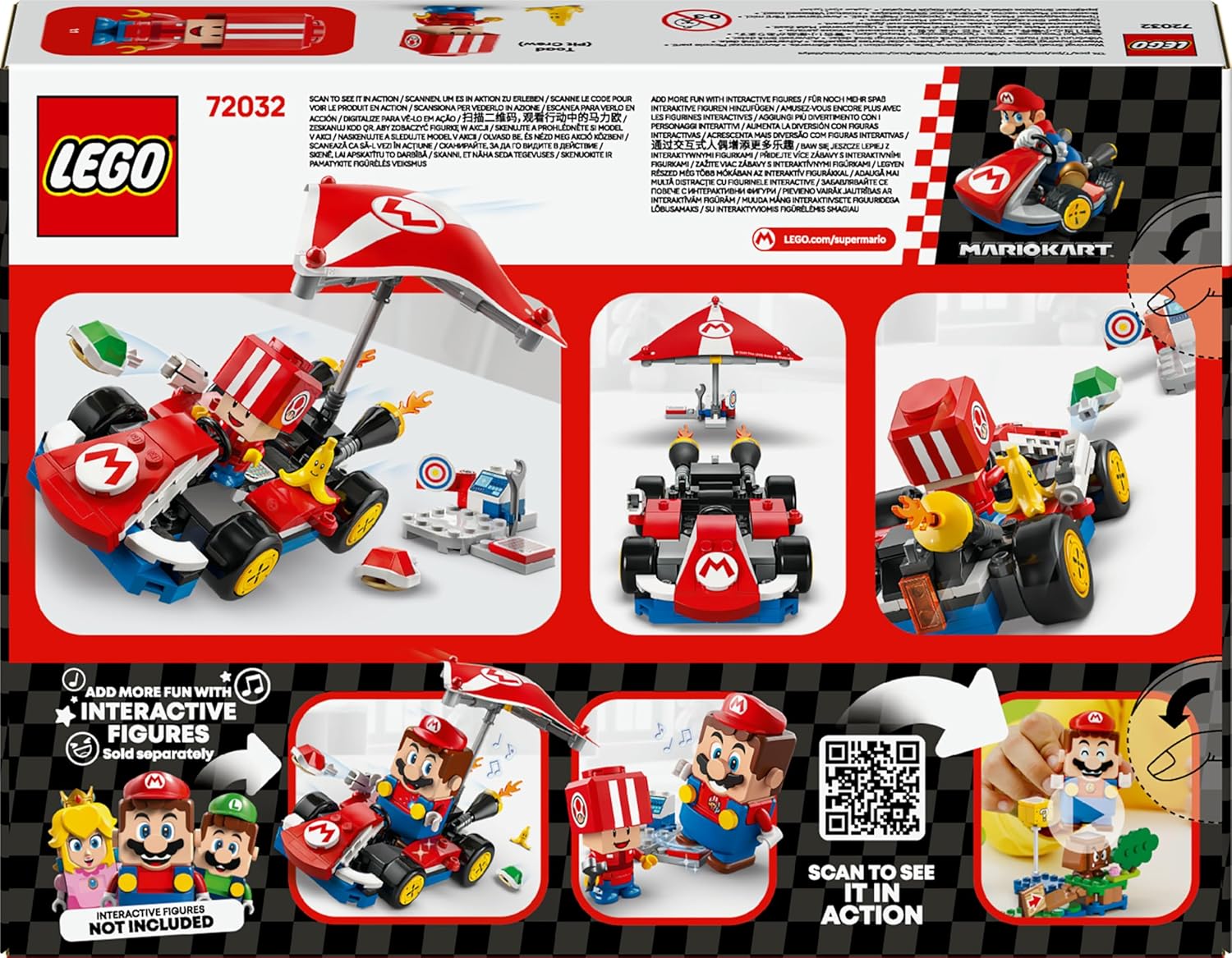 LEGO Super Mario Kart : Kart Standard, Macchina Giocattolo da Costruire Nintendo da Collezione con Toad in Tuta Rossa, Giochi d'Avventura per Bambini e Bambine da 7 Anni, Regalo di Compleanno 72032