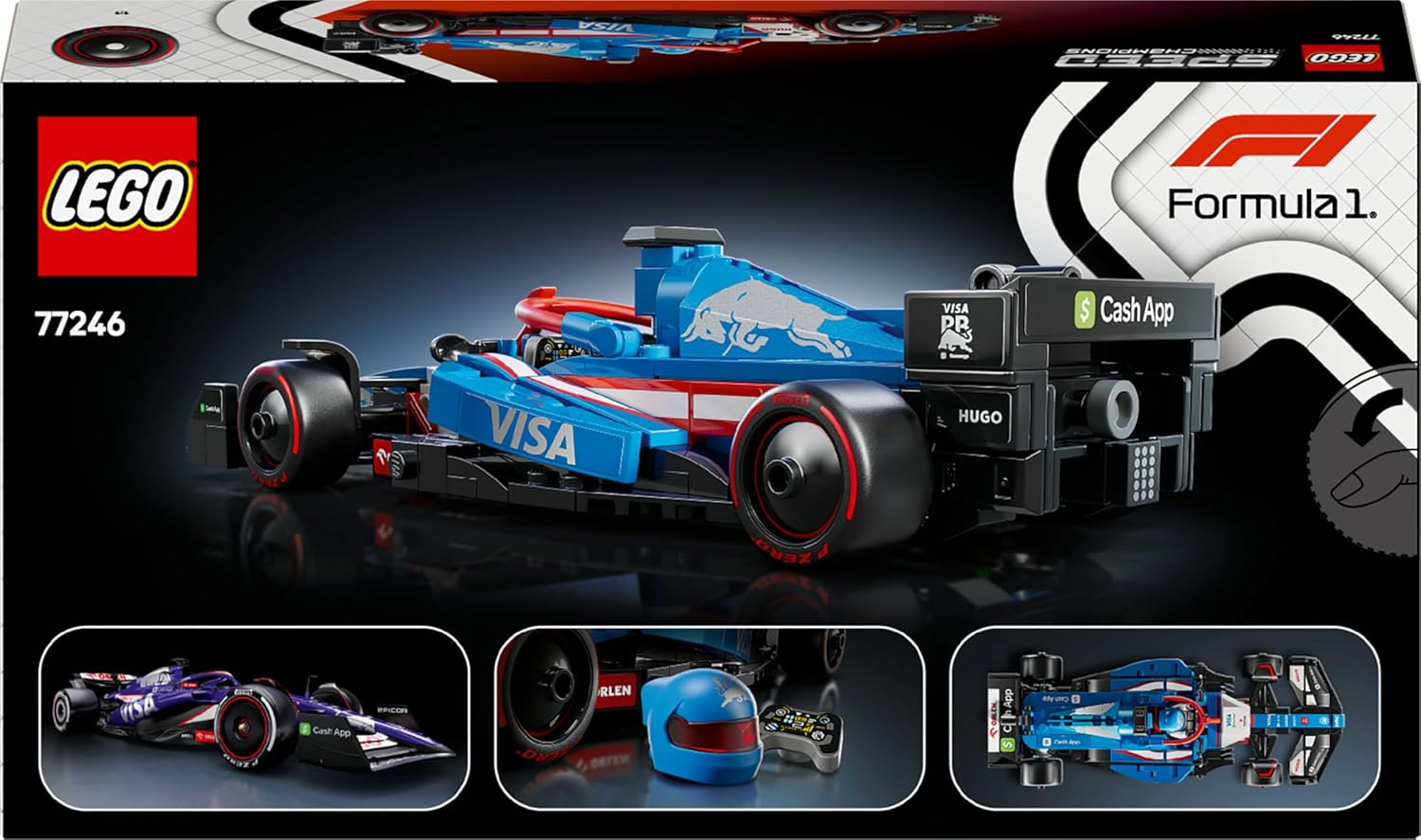 LEGO Speed Champions Auto da Corsa F1 Visa Cash App RB VCARB 01 Modello di Macchina da Collezione con Minifigure del Pilota di Formula 1, Regalo per Uomo, Donna e Adulti Fan dell'Automobilismo 77246