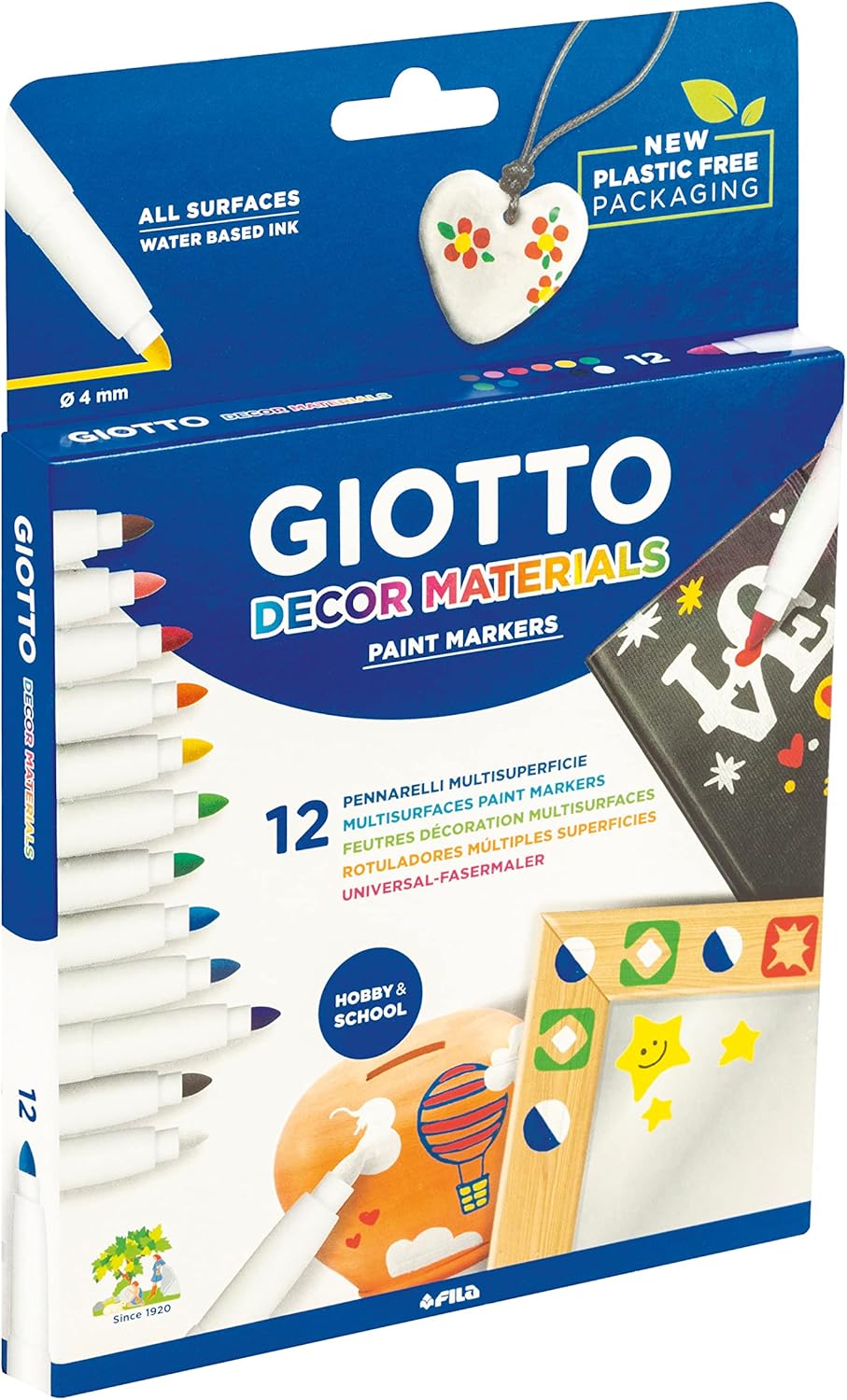 Giotto Decor Materials pennarelli multisuperficie in ast. da 12 pz