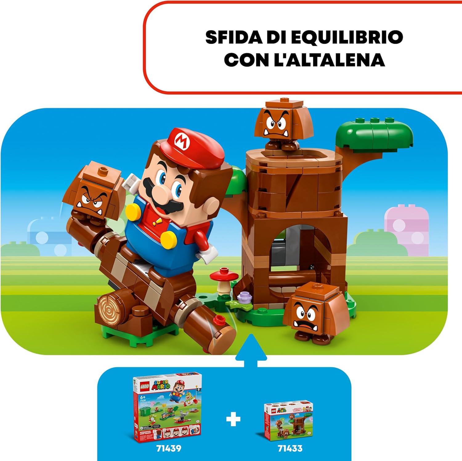 LEGO Super Mario Parco Giochi dei Goomba, Set Nintendo da Collezione per Bambini, Bambine e Fan da 7 Anni in su con 3 Personaggi, Albero e Altalena Giocattolo da Costruire, Idea Regalo 71433