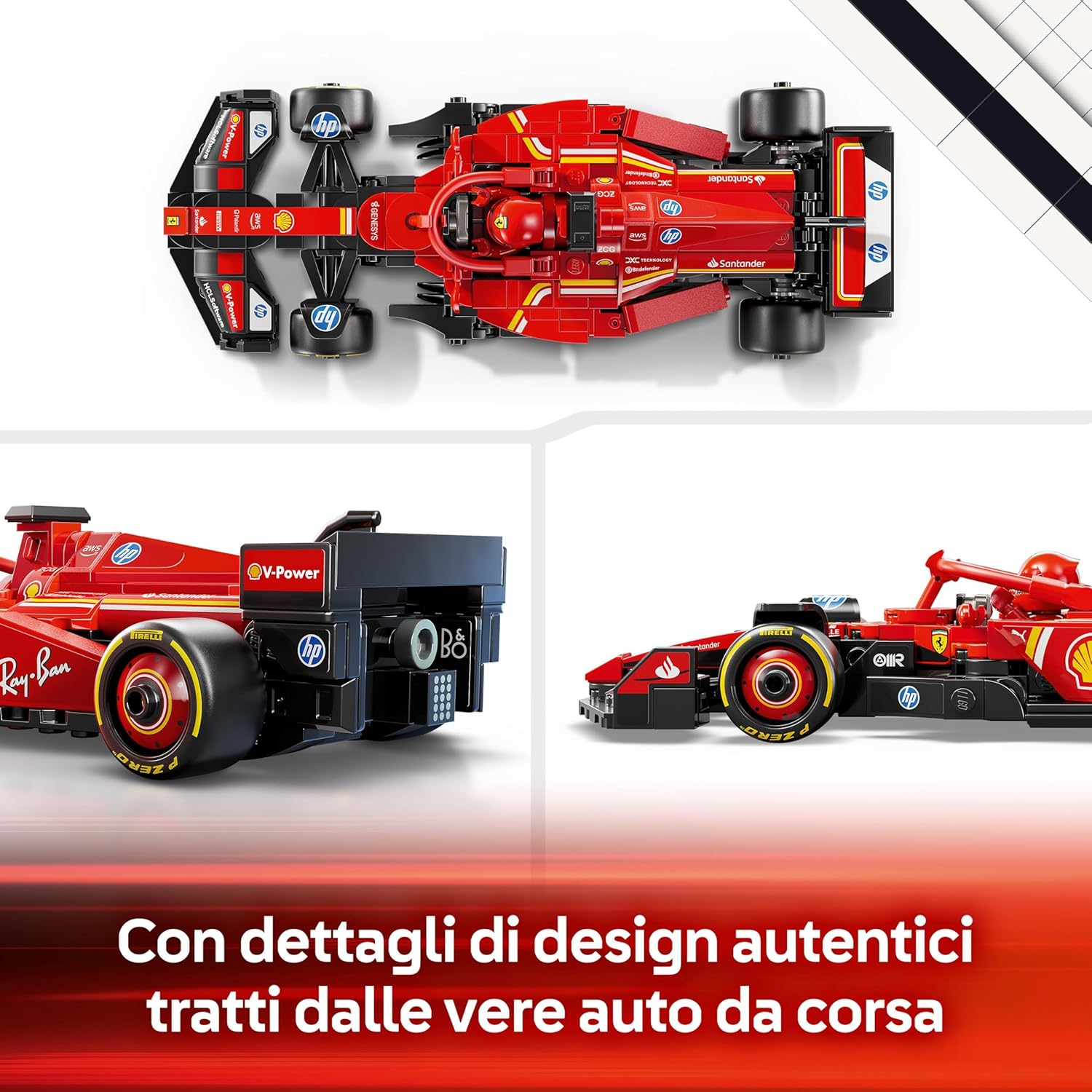 LEGO Speed Champions Auto da Corsa Ferrari F1 SF-24 - Giocattolo da Collezione con Minifigure Formula 1 - Giochi di Natale per Bambini da 10 Anni o per Adulti Fan degli Sport Automobilistici 77242