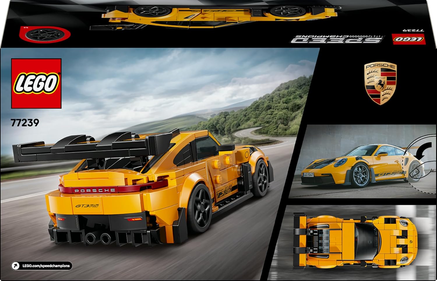 LEGO Speed Champions Super Car Porsche 911 GT3 RS - Modellino di Auto con Minifigure del Pilota - Macchina Giocattolo per Bambini da 9 Anni - Regalo di Compleanno - 77239