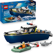 LEGO City Inseguimento del Motoscafo della Polizia – Include 2 Barche Giocattolo