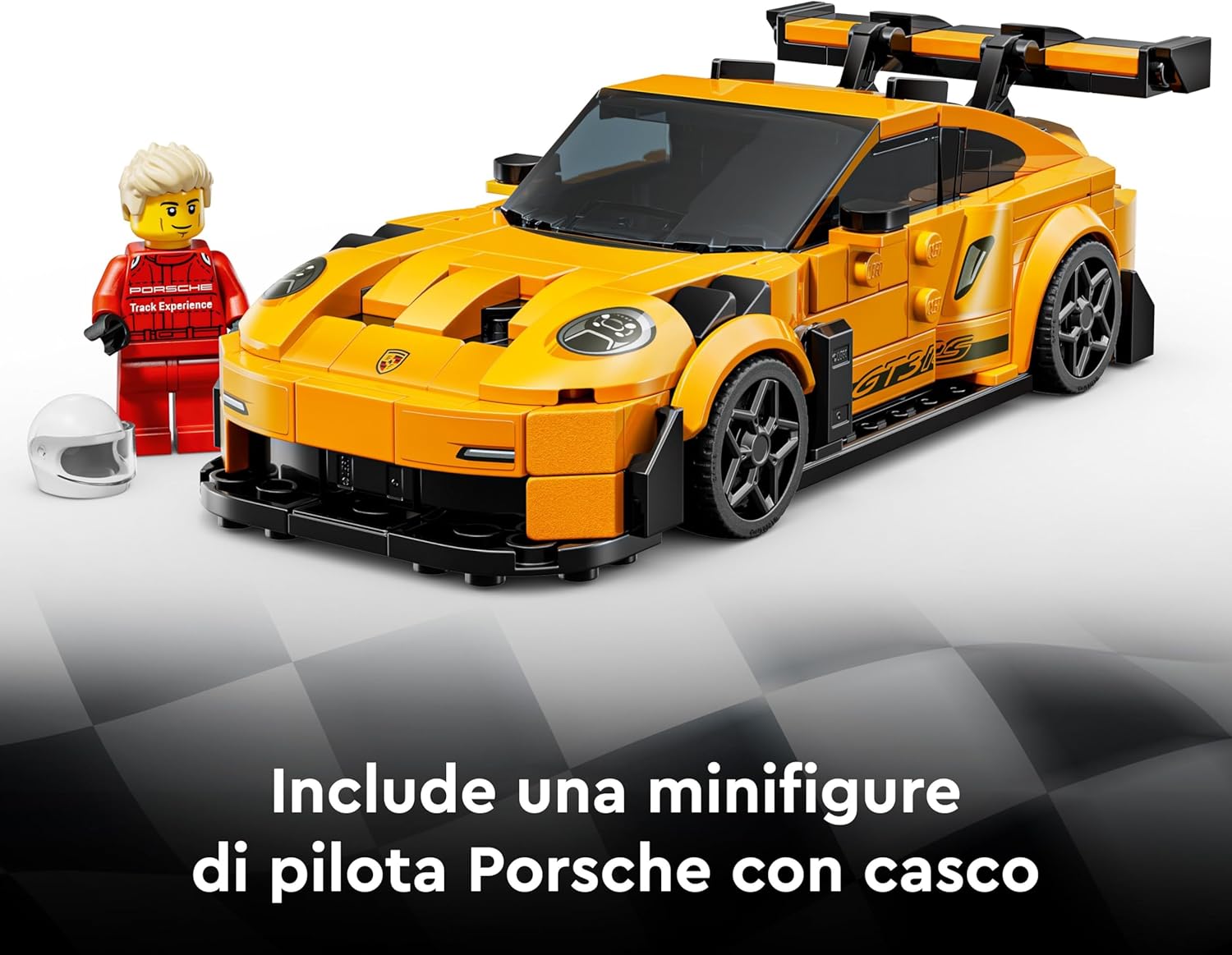 LEGO Speed Champions Super Car Porsche 911 GT3 RS - Modellino di Auto con Minifigure del Pilota - Macchina Giocattolo per Bambini da 9 Anni - Regalo di Compleanno - 77239