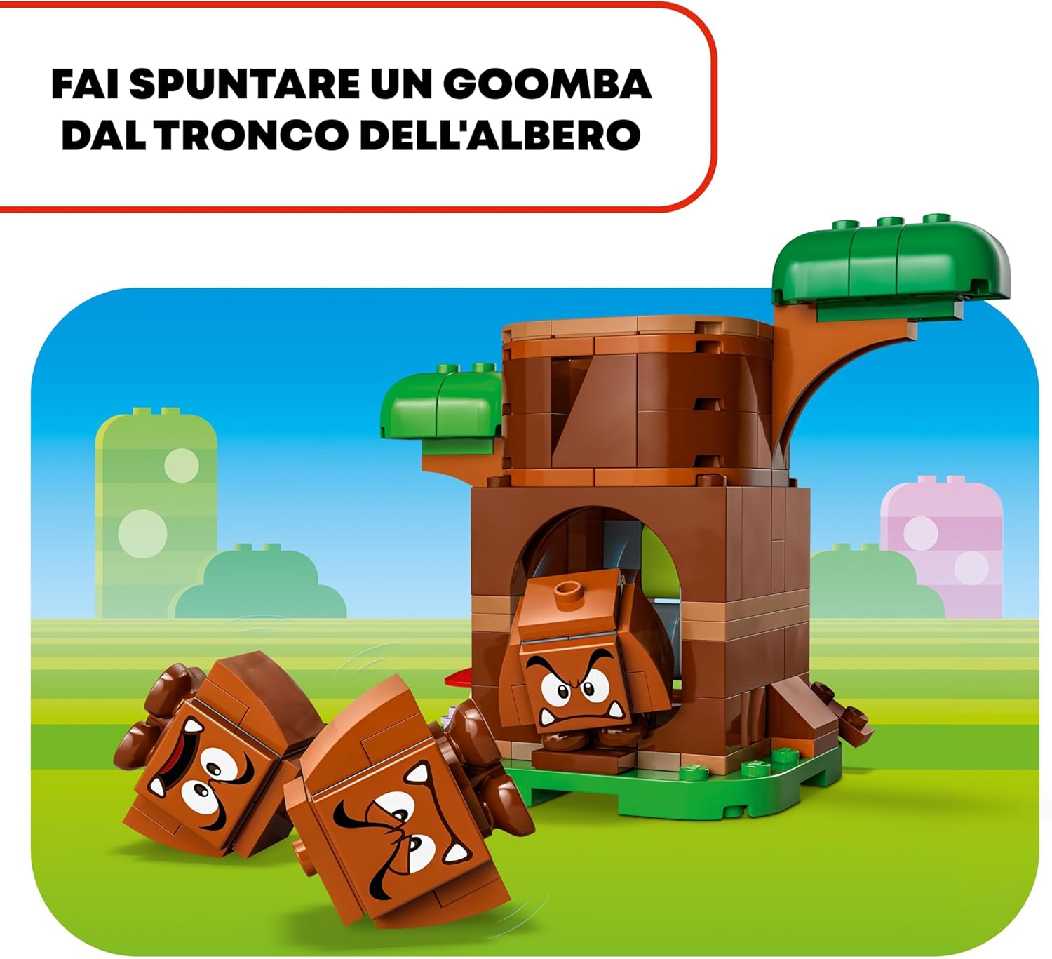 LEGO Super Mario Parco Giochi dei Goomba, Set Nintendo da Collezione per Bambini, Bambine e Fan da 7 Anni in su con 3 Personaggi, Albero e Altalena Giocattolo da Costruire, Idea Regalo 71433