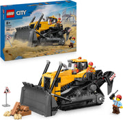 LEGO City Bulldozer Giallo Giocattolo - Set con Veicolo da Cantiere per Costruzioni di Grandi Dimensioni - 3 Minifigure