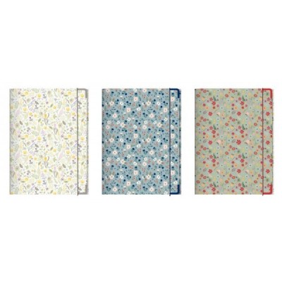 Cartellina Con Elastico Buffetti Living Fiori - 33x24 Cm - Fantasie Assortite