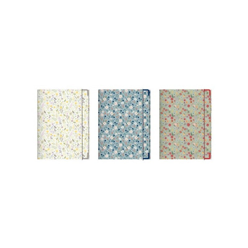 Cartellina Con Elastico Buffetti Living Fiori - 33x24 Cm - Fantasie Assortite