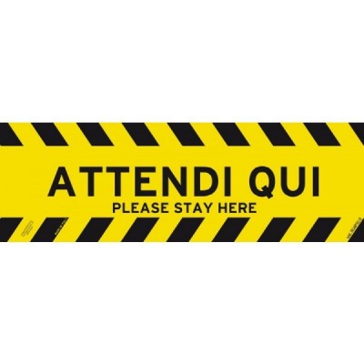 Cartello Adesivo Calpestabile Strisce Oblique Nere/gialle - Buffetti