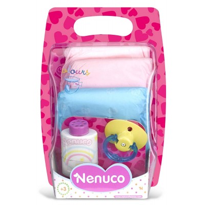 Pannolini Colorati Per Bambola Nenuco - Con Talco E Ciuccio Inclusi