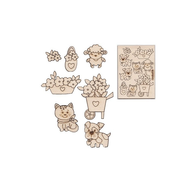 9 Sagome Animaletti In Legno - Renkalik