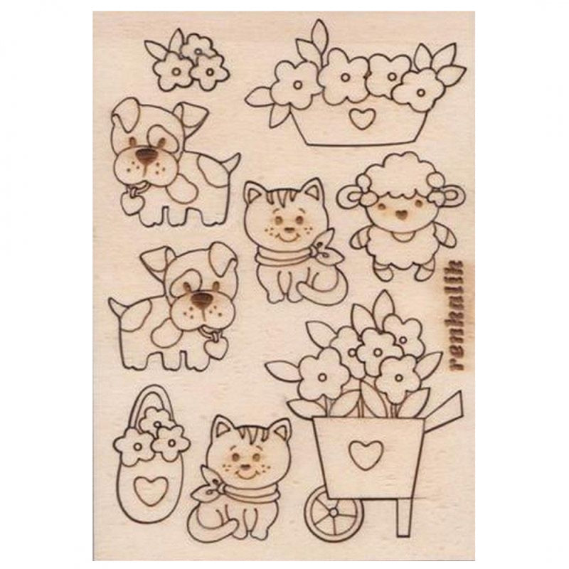 9 Sagome Animaletti In Legno - Renkalik