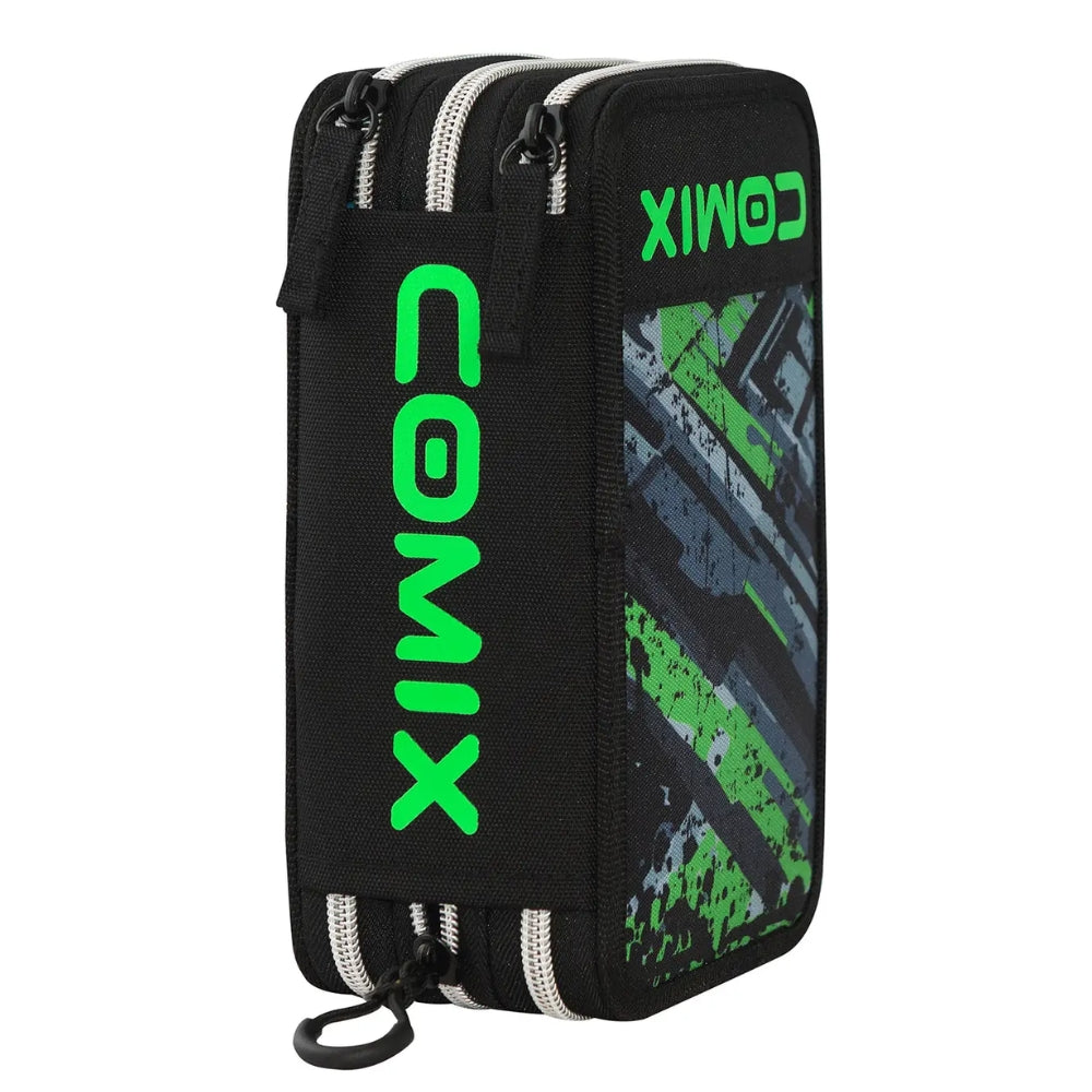 Astuccio 3 Zip Comix WBS Scratch Completo – Nero/Verde