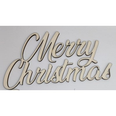 Scritta In Legno Merry Christmas 25cm