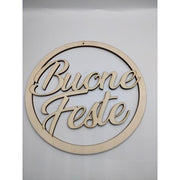 Ghirlanda Buone Feste Legno