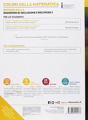 Colori della matematica. Con Quaderno di inclusione e recupero. Ediz. gialla. Per il biennio degli Ist. professionali per l'industria e l'artigianato. Con ebook. Con espansione online (Vol. 1)