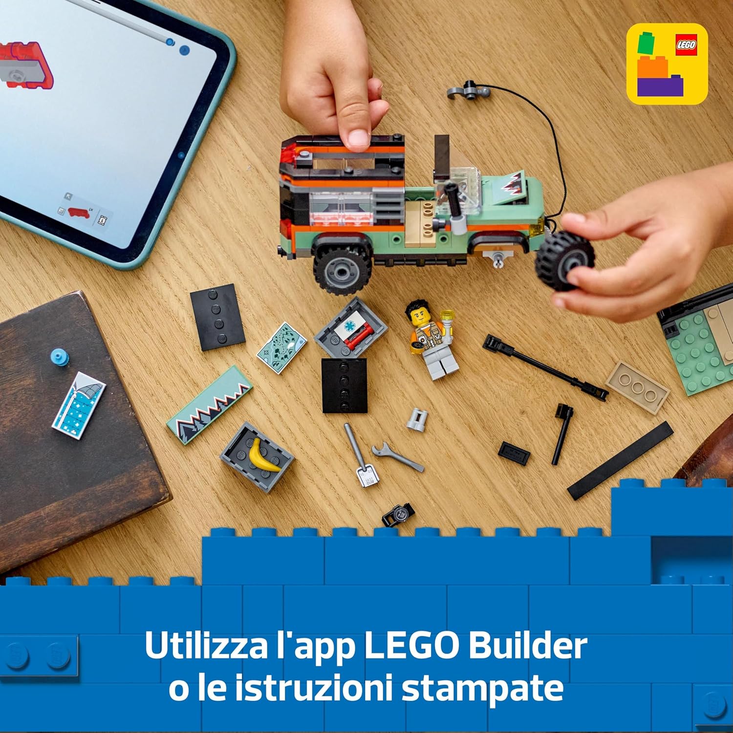 LEGO City Fuoristrada di Montagna 4x4 - Set con Jeep Giocattolo da Costruire, Giochi per Bambini e Bambine da 6 Anni in su, Idea Regalo per Compleanni e Festività con una Minifigure e Accessori, 60447