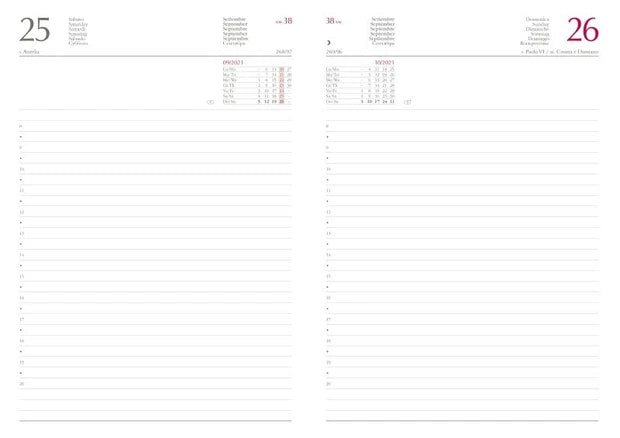 Buffetti Agenda Giornaliera 12 Mesi 2026 – 14,5 x 20,5 cm – Blu