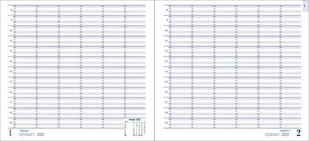 Buffetti Planner Giornaliero Non Datato 12 Mesi Multiappuntamenti – 24 x 22 cm – Spirale – Blu
