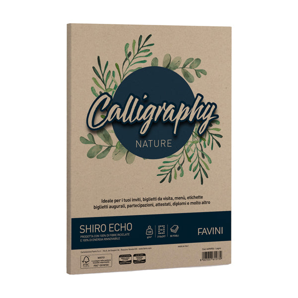 Carta Calligraphy Nature Shiro Eco - A4 - 120 gr - Favini - conf. 50 fogli