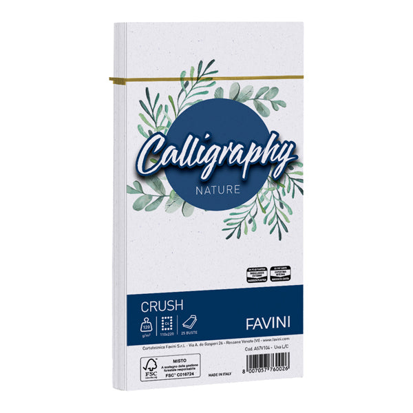 Busta Calligraphy Nature Crush - 110 x 220 mm - Favini - conf. 25 pezzi
