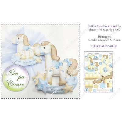 Pannello Cavallo A Dondolo Azzurro