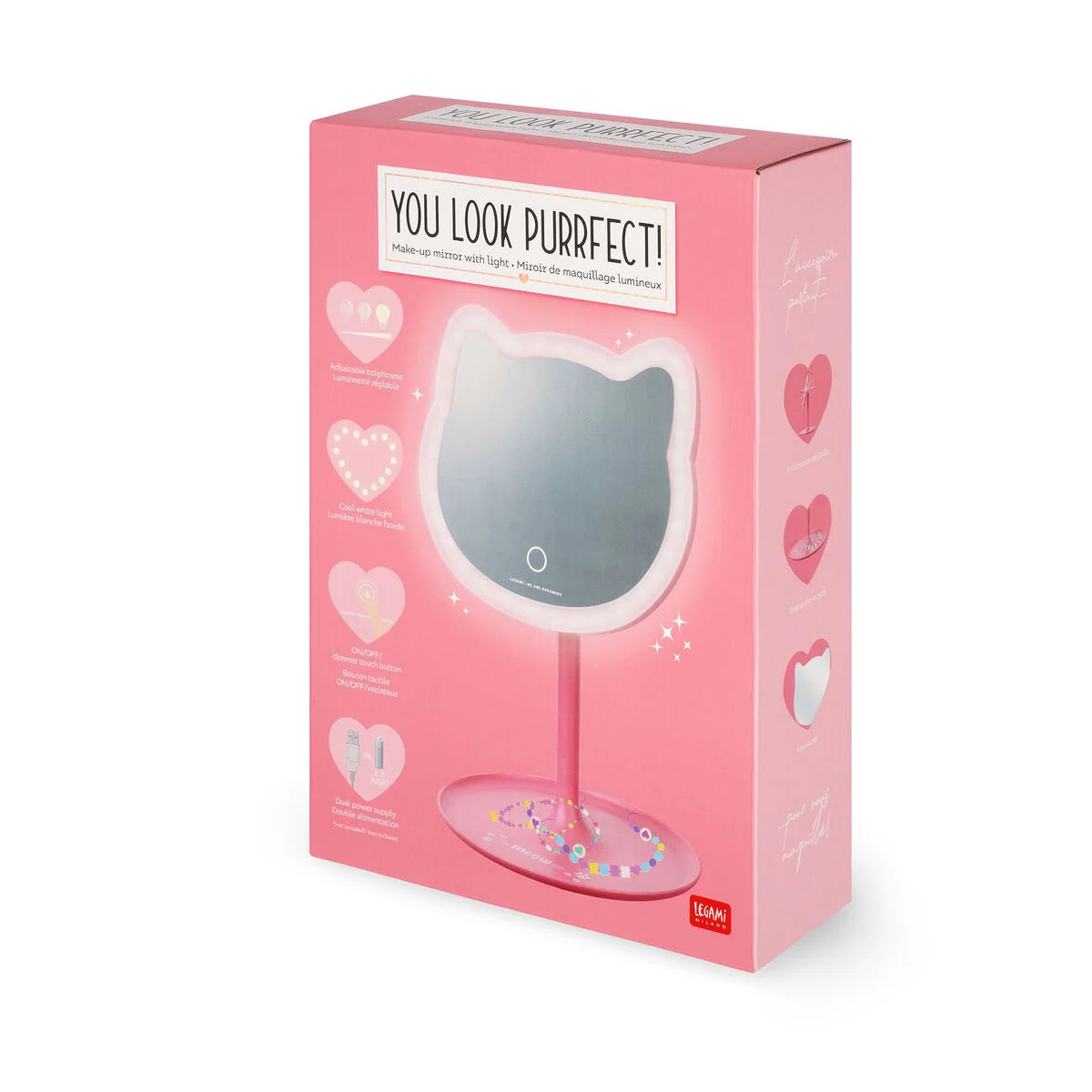 Specchio da Trucco con Luce - You Look Purrfect! - Legami