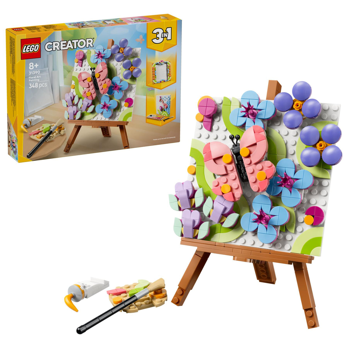 LEGO Creator 3 in 1 Dipinto floreale decorativo 31390 – Set creativo con fiori e fenicottero
