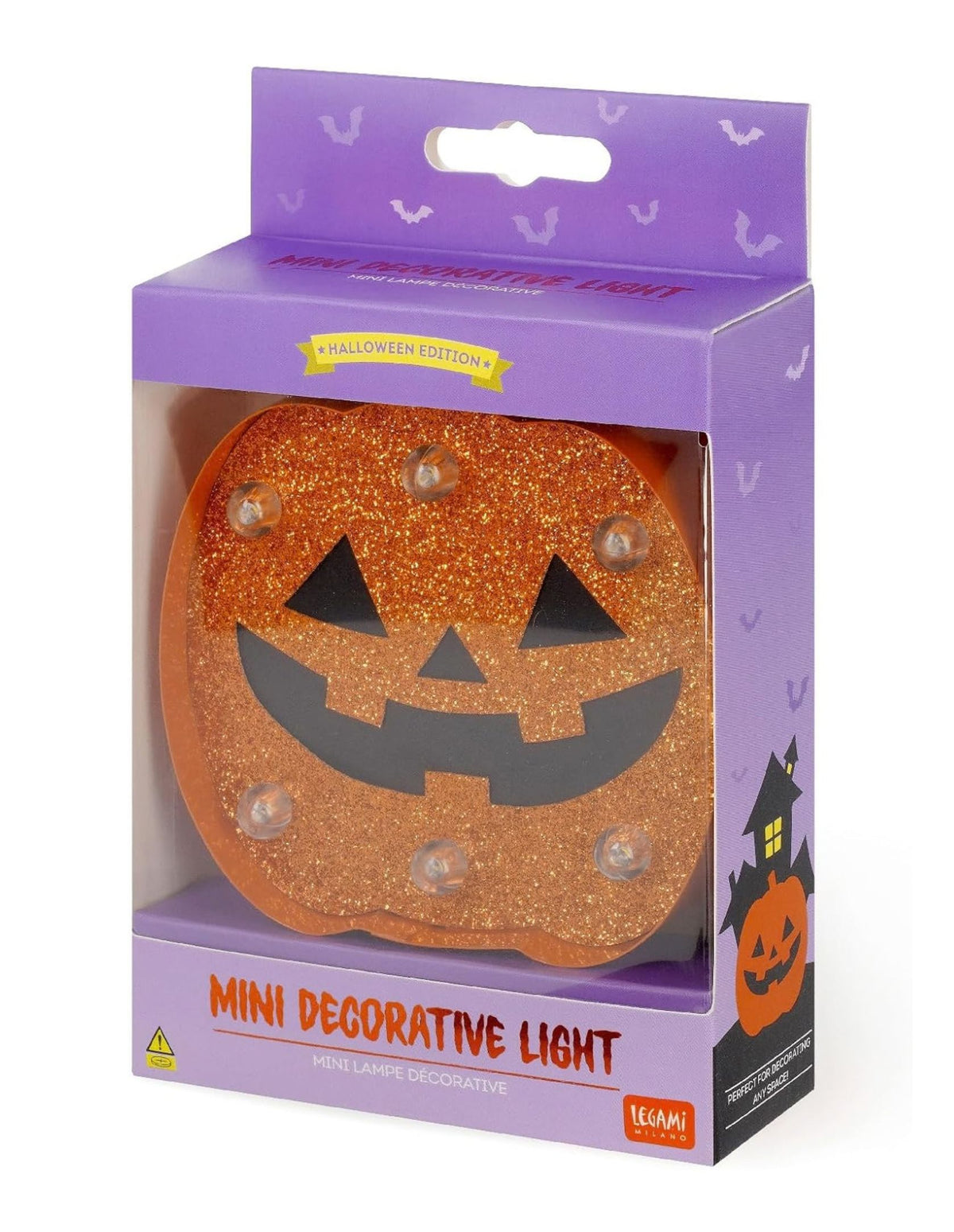 Legami Mini Luce Decorativa Tema Zucca Halloween, Uso Interno, Luce Led Luminosa